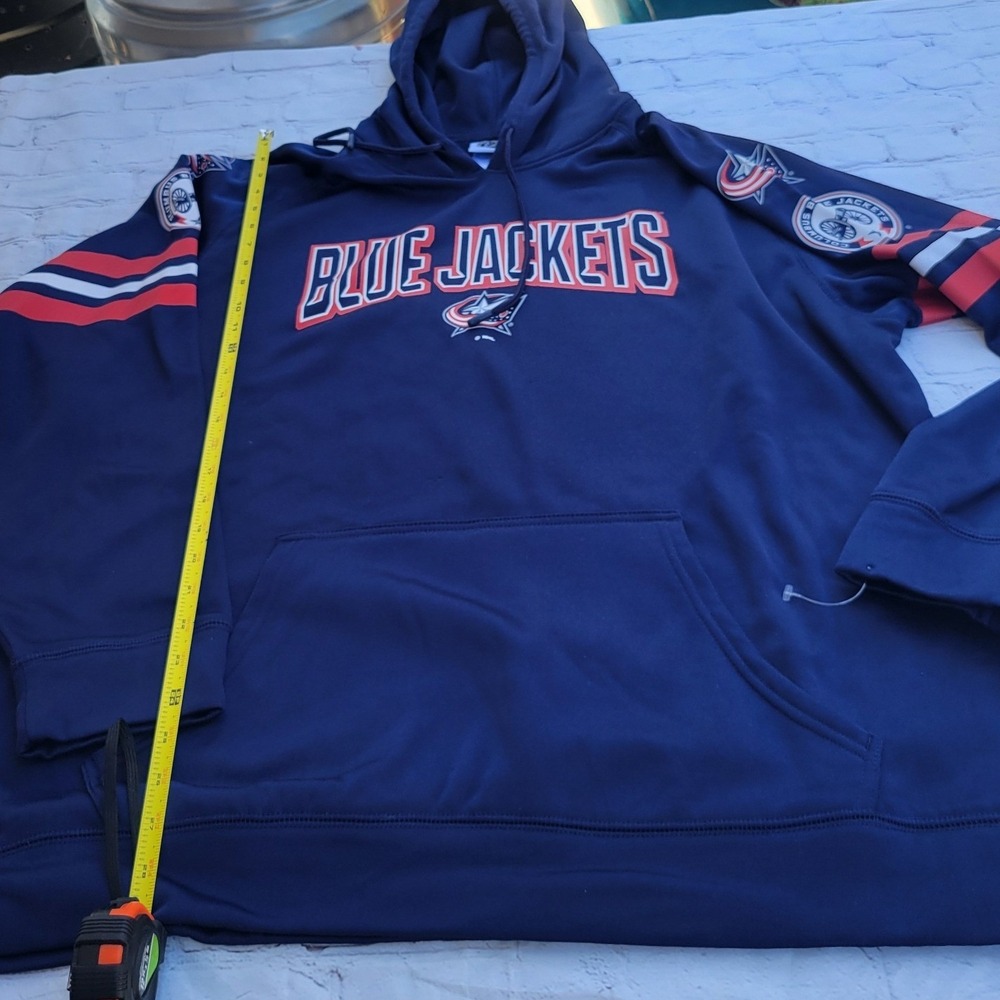 NHL Columbus Blue Jackets Mens Navy Blue Performance Hoodie Sweatshirt Large